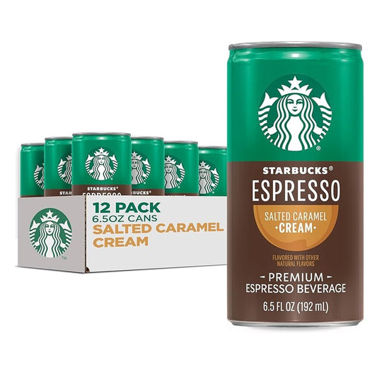 Starbucks Doubleshot Coffee Can 6.5Oz 12CT Espresso & Salted Caramel