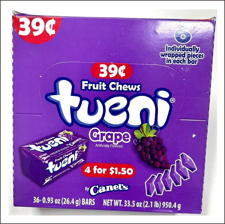 Tueni Fruit Chews 39¢ 0.93 Oz 36 CT