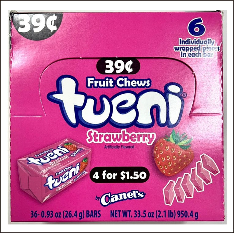 Tueni Fruit Chews 39¢ 0.93 Oz 36 CT