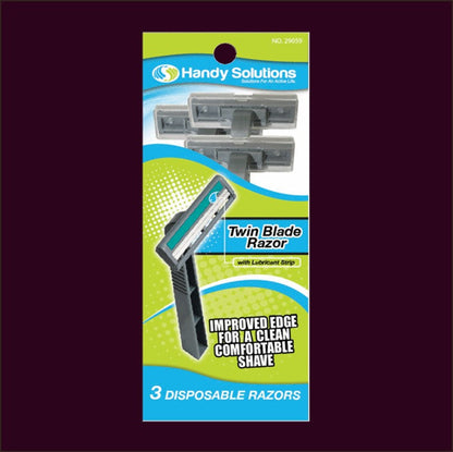 Handy Solution Twin Blade Razor For Men 3CT 1Pk