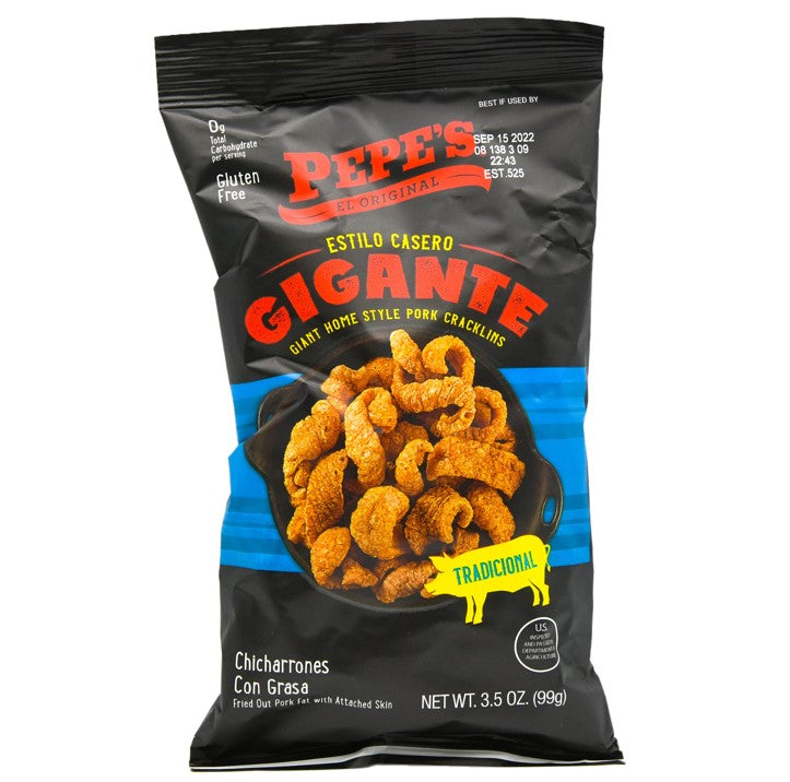 Pepes Estilo Casero Gigante Pork Cracklins 3.5 Oz 1CT