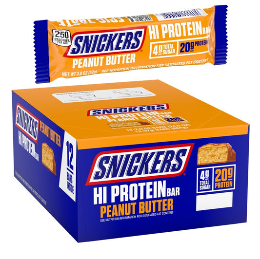Snickers Hi Protein Bar Peanut Butter 2 OZ 12 CT