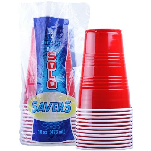 Solo Plastic Cup Red 16Oz 12CT