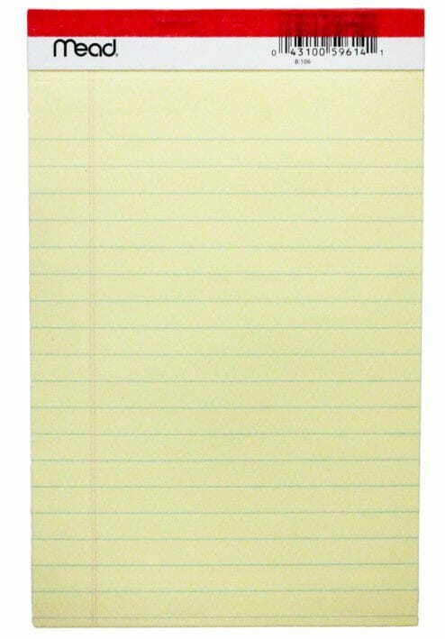 Mead Legal Pad Yellow 5 X 8 Inch 50 Sheets 1CT