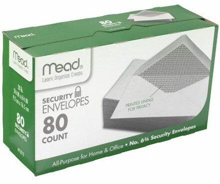 Mead Security Envelopes 80CT