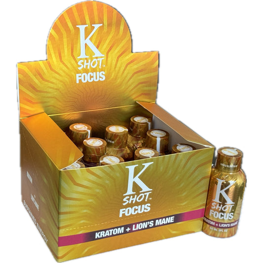 K Shot Focus Kratom + Lion's Mane 2 Oz 12 Ct