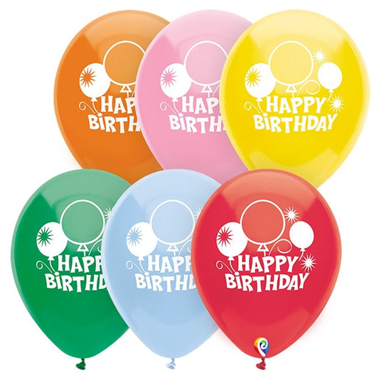 Happy Birthday Balloons 12 inches 8 CT
