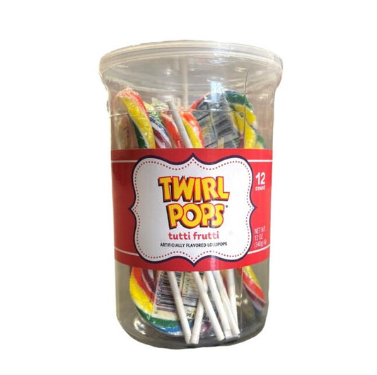 Twirl Pops Rainbow Jar 12 CT