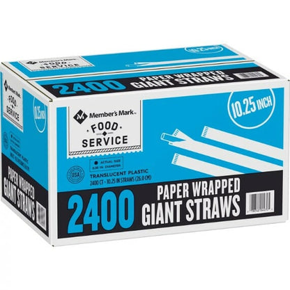 Food Service Jumbo Wrapped Straws 10.25" 300CT