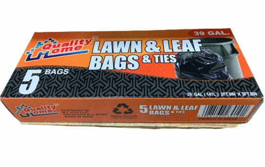 Quality Home Lawn And Leaf Bag With Tie 39 Gallon 5CT