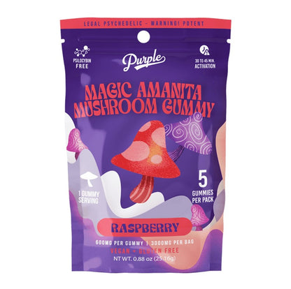 Purple Microdose Mushroom Gummies 3000MG 5Pk 10CT