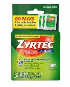 Zyrtec Allergy 3 Tablets 6CT