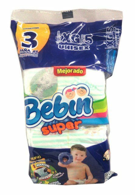 Bebin Super Baby Extra Large Xlg Diaper 3CT