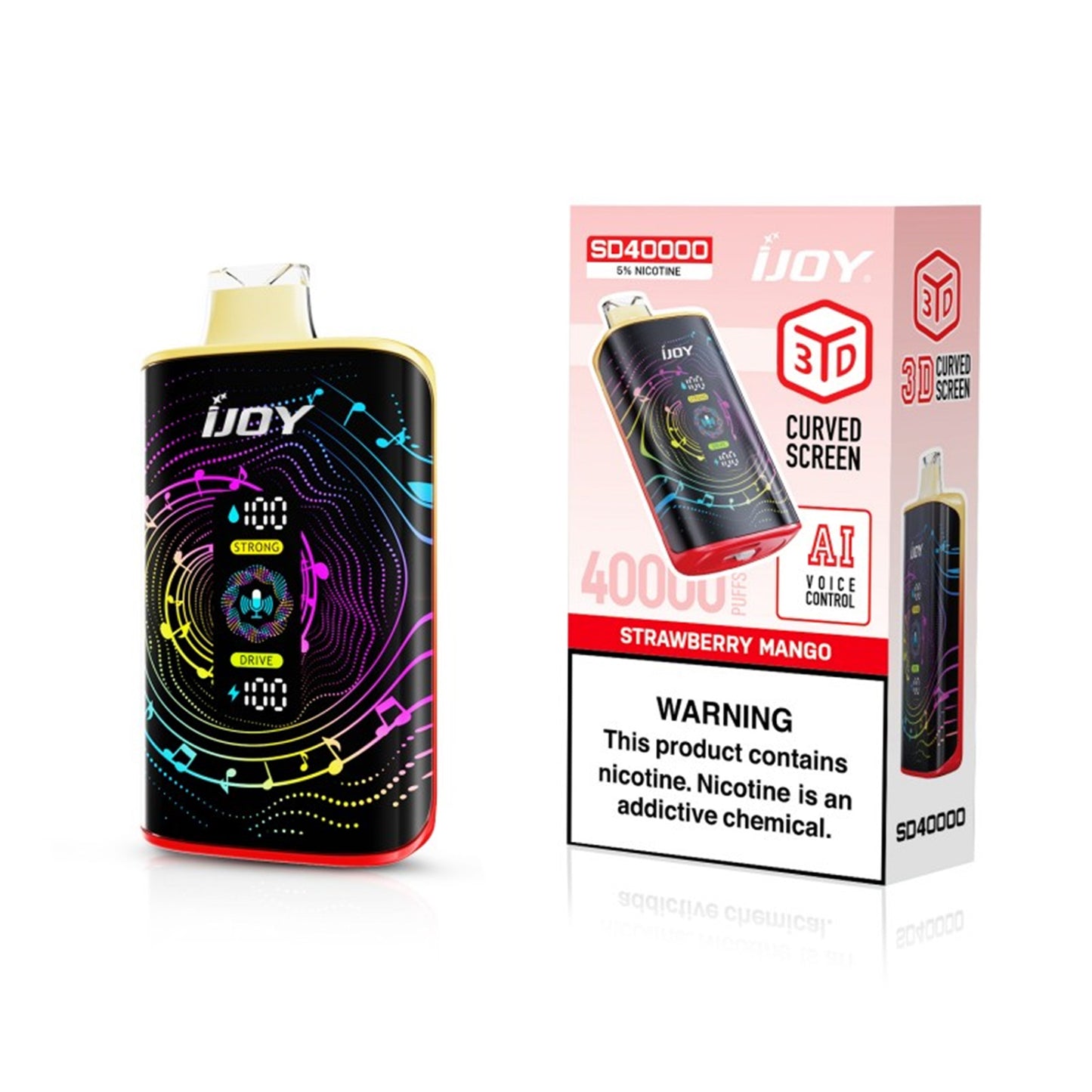 Ijoy 40000 Puffs Disposable SD40000 3D Display AI Voice Control 20ML 5CT