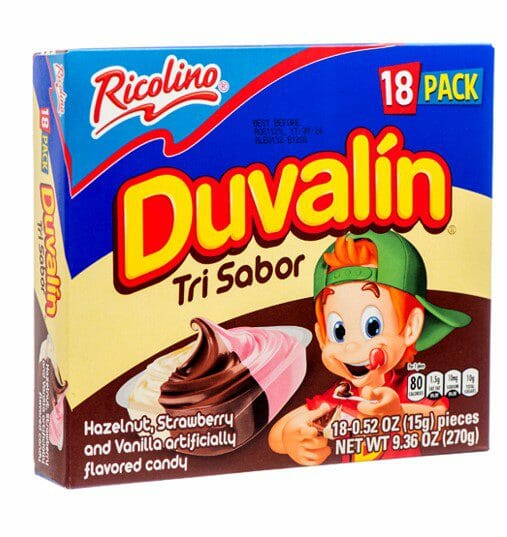 Ricolino Duvalin Hazelnut Strawberry Vanilla 0.52Oz 18CT