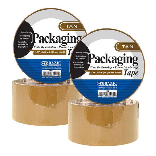 Bazic Packing Tape Tan 1.88" X 54.6 Yard 1CT