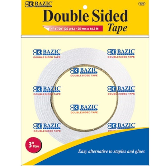 Bazic Double Sided Tape 25Mm 20 Yard 1CT
