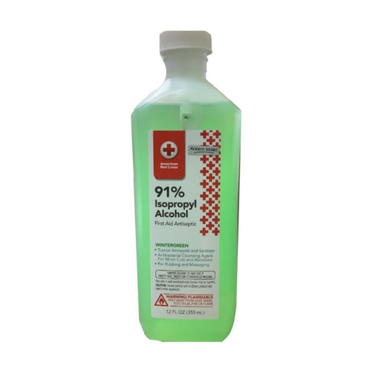 Isopropyl American Redcross Green Alchohol 91% - 12 Oz 1 CT