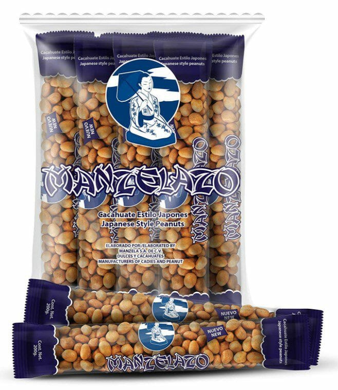 Manzela Japnese Style Peanuts Tube 6.34Oz 10CT