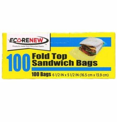 Ecorenew Sandwich Bags Fold Top 100CT