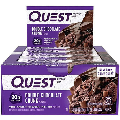 Quest Protein Bar Double Chocolate Chunk 2.12 Oz 12 CT