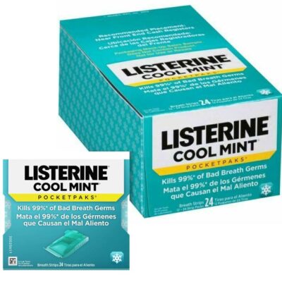 LISTERINE COOL MINT POCKET PACK STRIPS 24PK 12CT