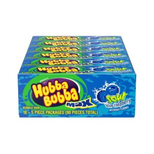HUBBA BUBBA MAX SOUR BLUE RASPBERRY 5PCS 18CT