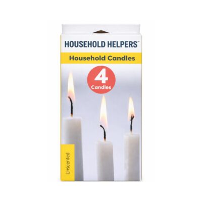 WICK & WAX HOUSEHOLD HELPERS UNSCENTED CANDLES - 4 CT