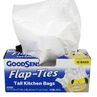 GOOD SENSE TRASH BAGS FLAP TIE TALL LEMON SCENT 13 GAL 12CT