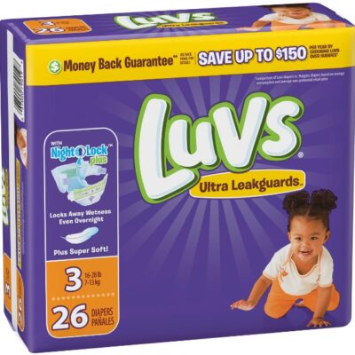 LUVS DIAPERS SIZE 3 26CT