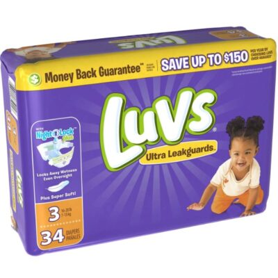 LUVS DIAPERS SIZE 3 34CT