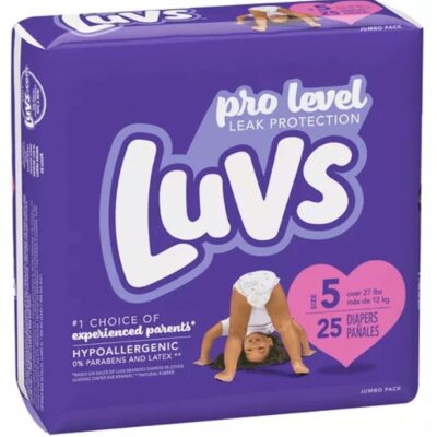 LUVS DIAPERS JUMBO SIZE 5 25CT