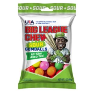 BIG LEAGUE CHEW SOUR GUMBALLS 3OZ 1CT