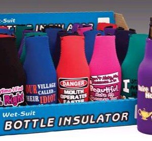 BOTTLE HOLDER COOZIE WITH ZIP 1CT