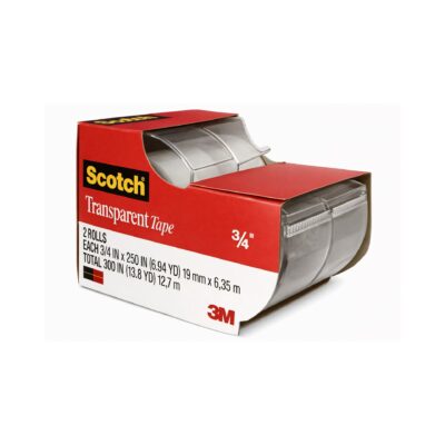 SCOTCH TRANSPARENT TAPE 3M 1/2 2CT