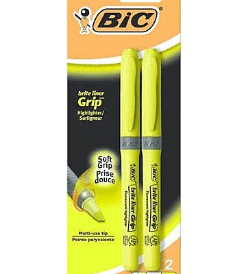 BIC HIGHLIGHTER YELLOW 2PK 1 CT