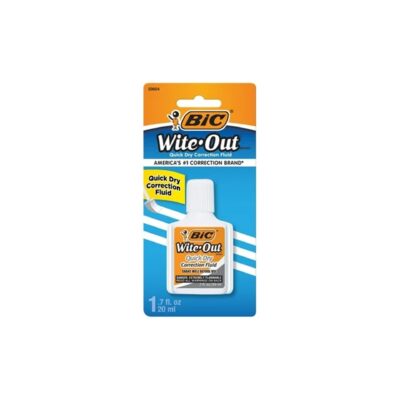 BIC WIPE OUT WHITE CORRECTION FLUID QUICK DRY 0.78OZ 1CT