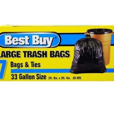 BEST BUY TRASH BAGS & TIE LARGE 33 GAL 7CT
