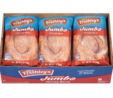 MRS.FRESHLEYS JUMBO HONEY BUNS 5OZ 9CT