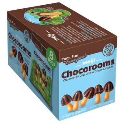 Meiji Chocorooms Chocolatey Cap With A Crispy Cracker 1.34OZ 8CT