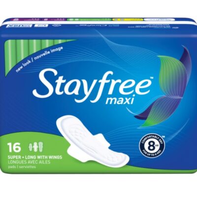 STAYFREE MAXI SUPER LONG WITH WINGS 16 CT