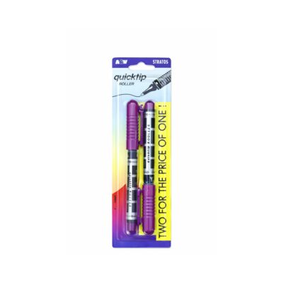 STRATOS QUICKTIP ROLLER PEN MAGENTA 2CT