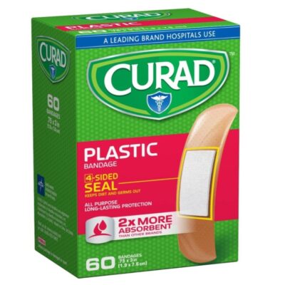 CURAD PLASTIC BAND AID BANDAGE 60CT