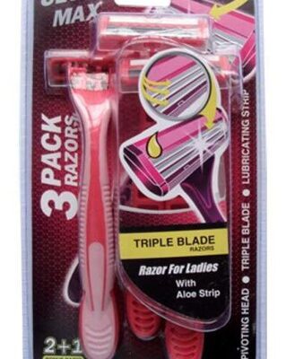 ULTRA MAX TRIPPLE BLADE RAZOR FOR WOMEN 3CT 1PK