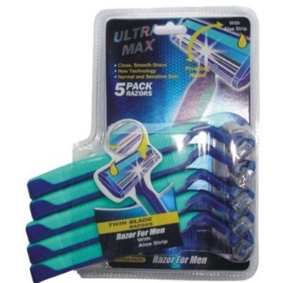 ULTRA MAX TWIN BLADE RAZOR FOR MEN 5CT 1PK