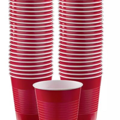 PREMIUM PLASTIC CUP RED 16 OZ 20CT