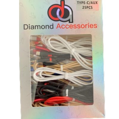 DIAMOND AUX TO TYPE C CABLE 25CT