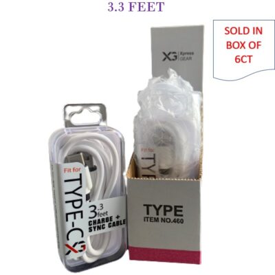 XPRESS GEAR TYPE C CABLE WHITE 3.3 FEET 6CT