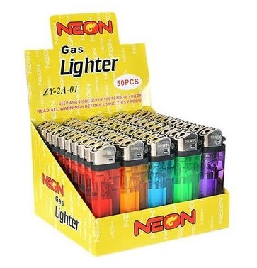 NEON CLEAR LIGHTER 50CT