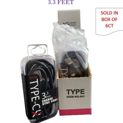 XPRESS GEAR TYPE C CABLE BLACK 3.3 FEET 6CT